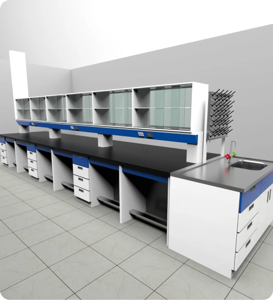 Estantes y vitrinas para laboratorio